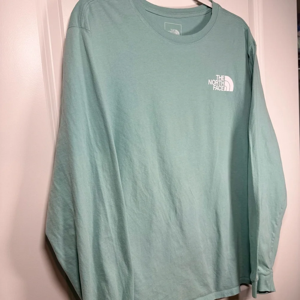 The North Face Seafoam Blue Mens Long Sleeve T-Shirt Size Large